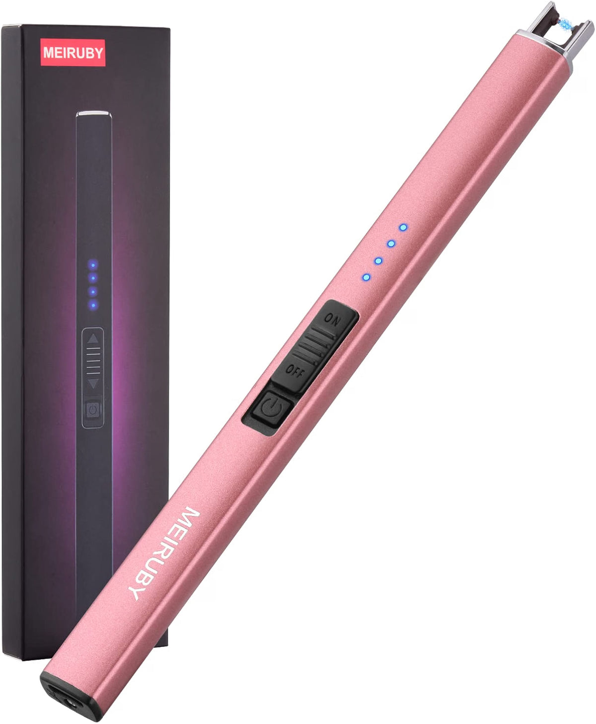 MEIRUBY Rechargeable USB Electric Arc Lighter, Rose Gold