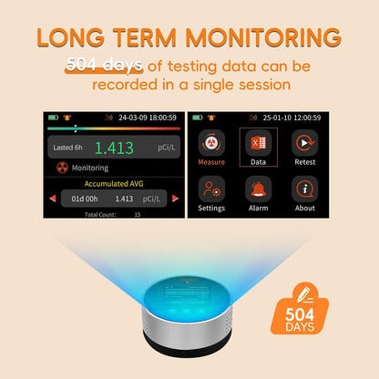 Radon Detector | 20-Year Radon Sensor | Long-Life Home Air Quality Monitor