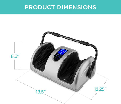 Best Choice Products Heated Shiatsu Foot Massager for Pain Relief, Plantar Fasciitis, Neuropathy, Blood Circulation w/Compact Design - Silver