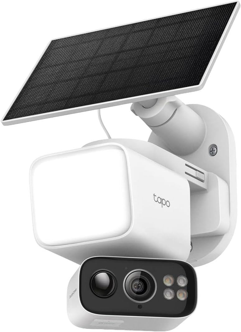 Tapo C615F KIT 2K Outdoor Pan/Tilt Wireless Floodlight Security Camera, 360° AI Tracking, Solar/Battery Powered, 800-Lumen Floodlight, Color Night Vision, IP65