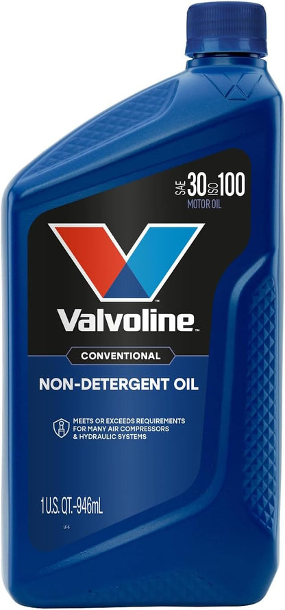 Valvoline Daily Protection Non-Detergent SAE 30 Conventional Motor Oil, 1 Quart Bottles, Case of 6, For Cars, Trucks & Equipment