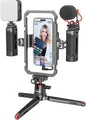 SmallRig Universal Phone Video Rig Kit for iPhone for Huawei -3384D All-in-One Vlogging Rig Kit: Tripod, Microphone, LED Light, Side Handle & Power Bank Holder, for Vlogging & Live Streaming