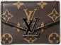 HyperionFlo Essentials Compact Faux Leather Card Holder with Metal Decorative Clasp, Slim Envelope-Style Wallet, Brown