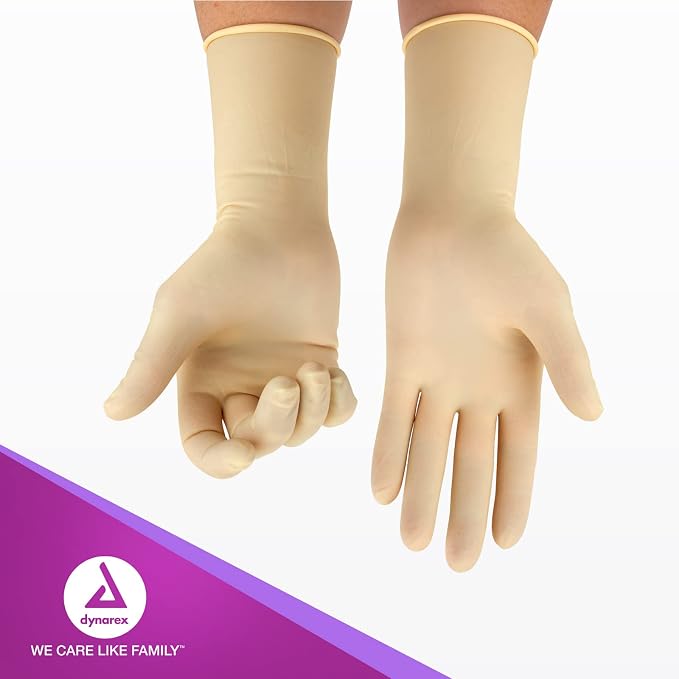 Dynarex Unisex Adult Sterile Disposable Latex Surgical Gloves