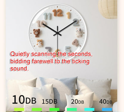 Clock with Seasonal Magnet Charms, Personalized Creative Clocks with Replaceable Magnetic Accessories for Home Office Living Room,A,16in