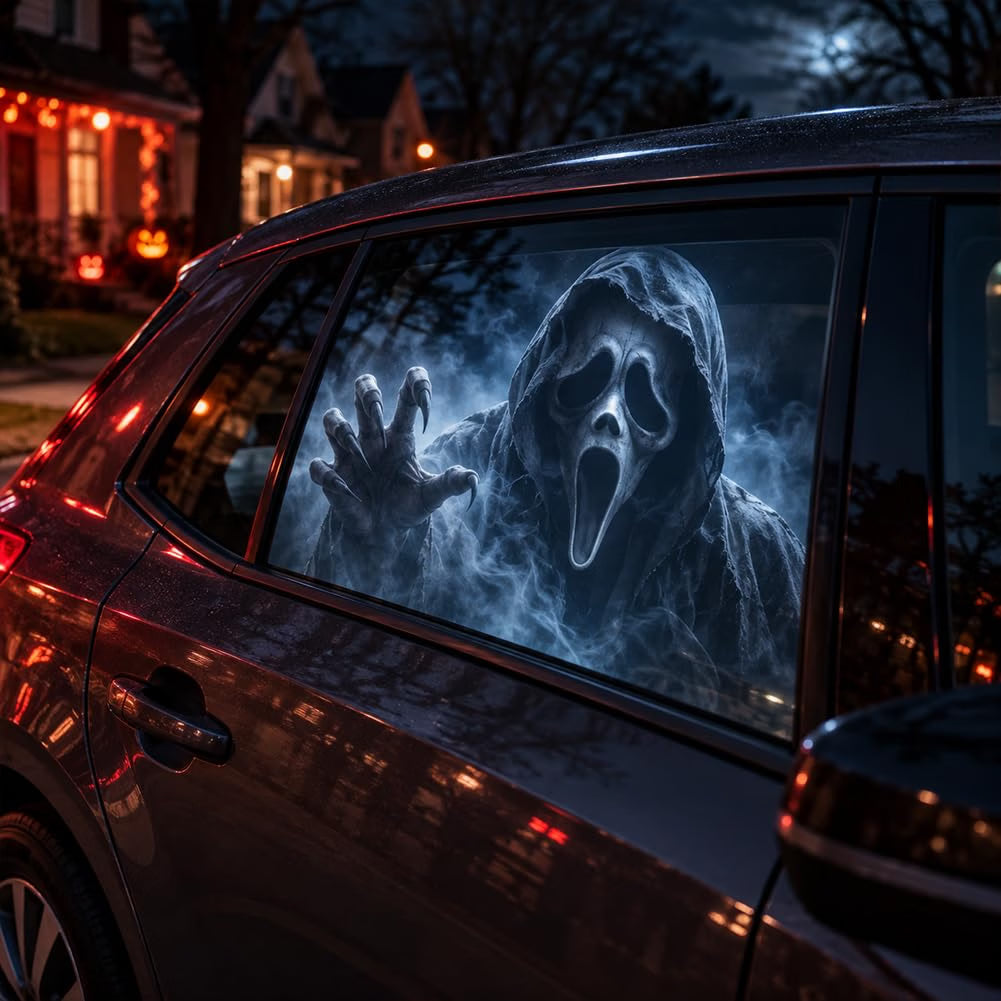 HyperionFlo Essentials Halloween Window Projector for Car, 360° Rotating USB-Powered Horror Projector with Interchangeable Slides, Set-B
