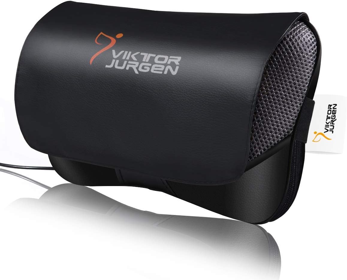 VIKTOR JURGEN Shiatsu Back Massager with Heat, 3D Deep Kneading Massage Pillow for Neck, Shoulder, Back, Legs & Feet, Black