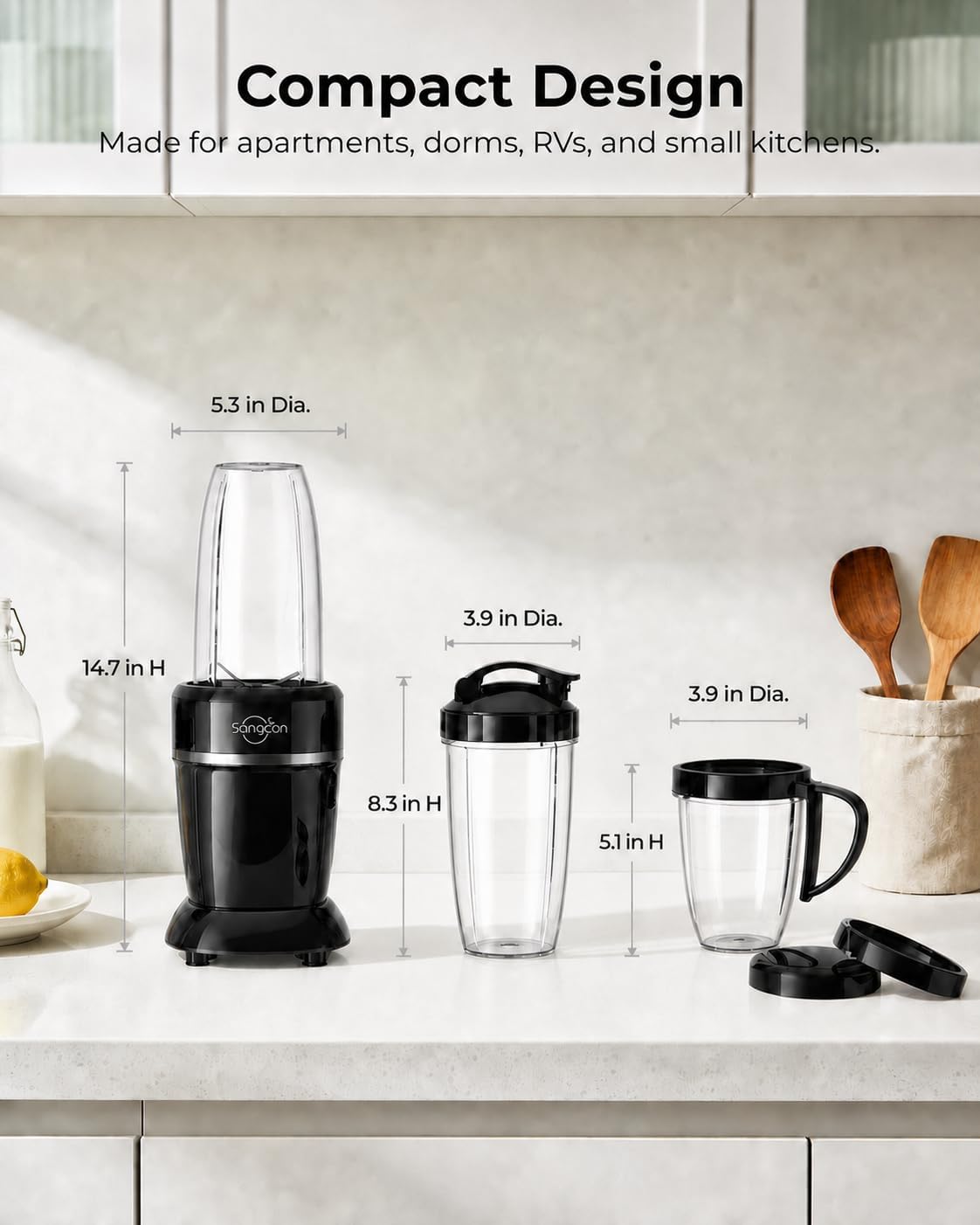 Sangcon 1000W Personal Blender with 3 BPA-Free Cups