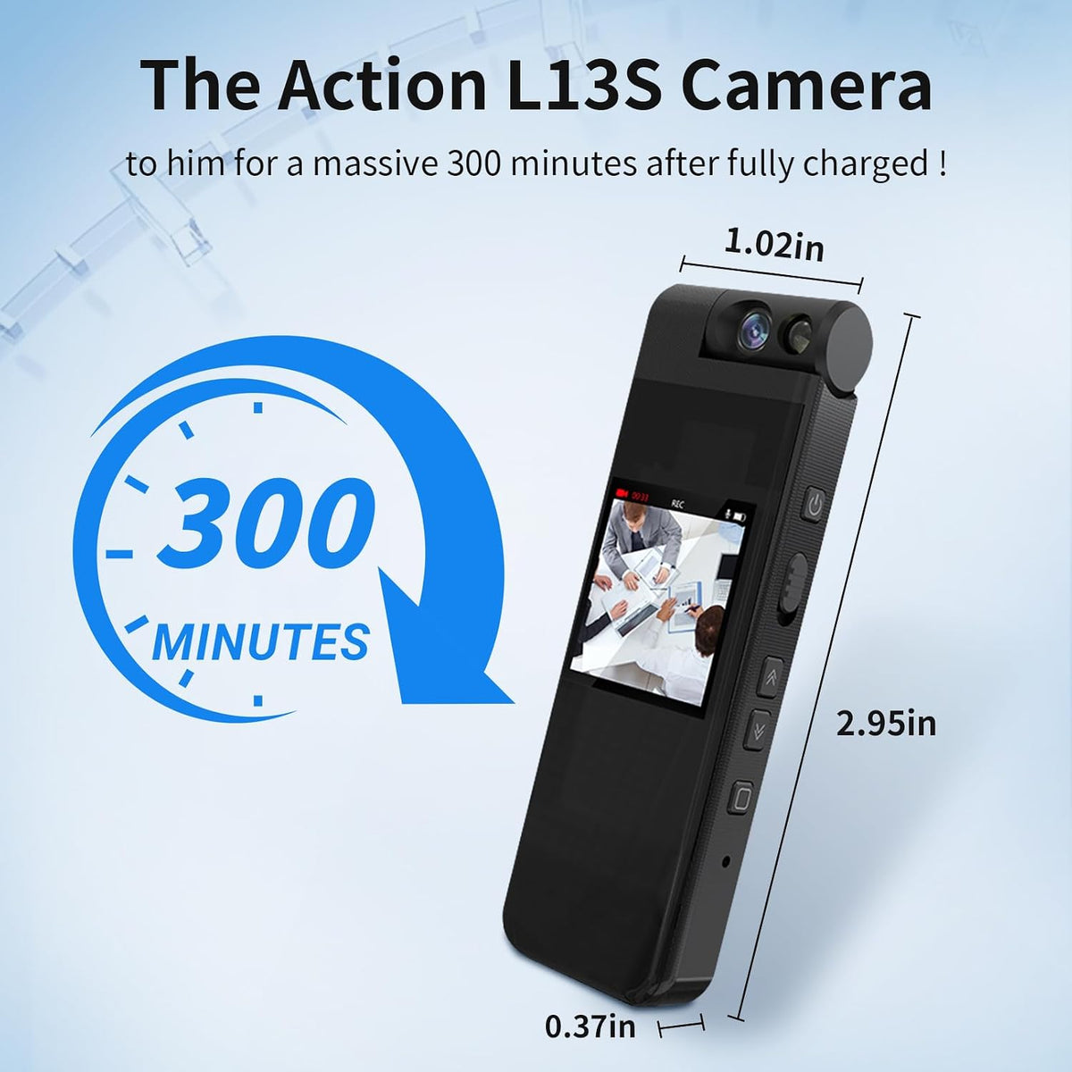 128GB Mini Body Camera with 180° Rotating Lens, 1080P HD Mini Body Cameras with Audio and Video Recording, Loop Record, 8 Hours Continuous Recording Camcorder for Security, Work, Travel