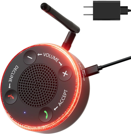 Cell Phone Ringer Amplifier & Flasher for Seniors & Hearing Impaired, 116dB Loud External Ringer for Cell Phone Answer & End calls, Ringtone Alerts, 164ft Bluetooth Mobile Phone for iOS/Android, Home