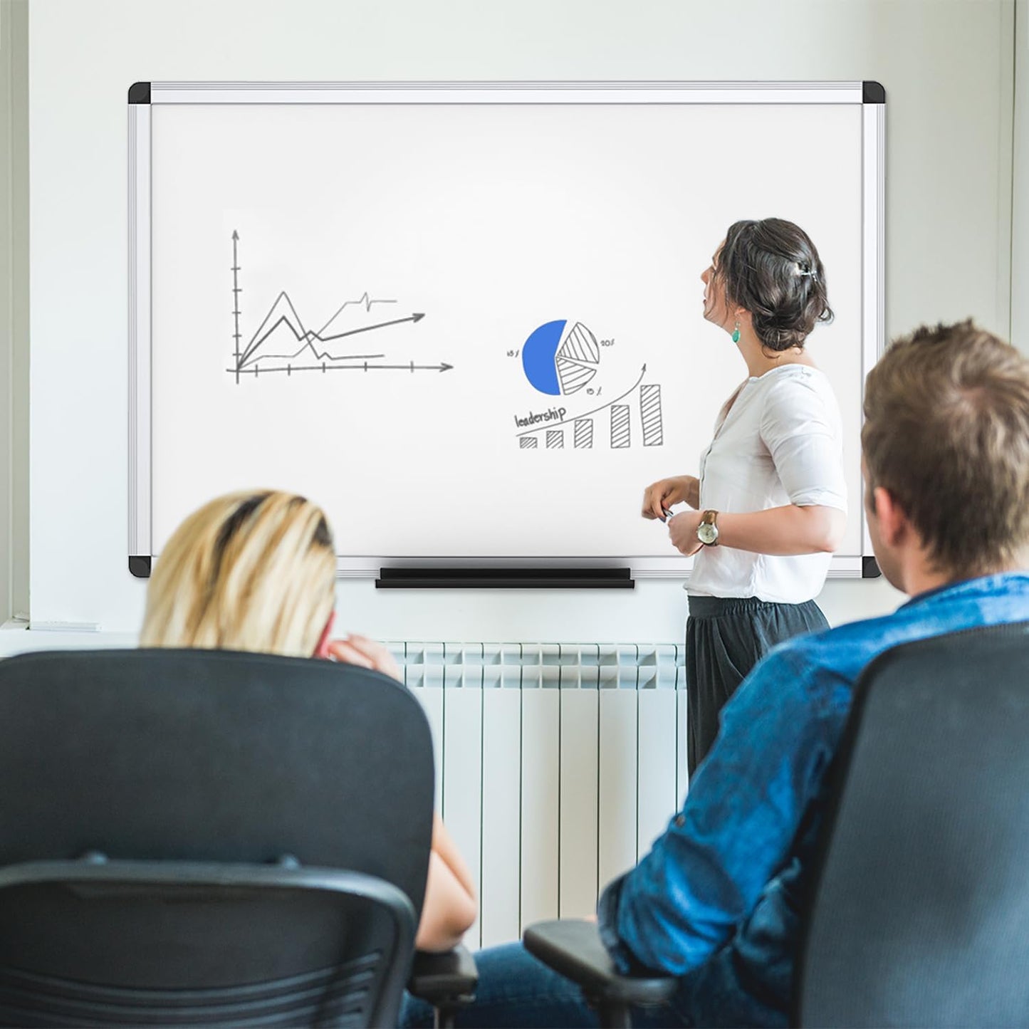 VIZ-PRO Magnetic Dry Erase Whiteboard 36 x 24 Inches