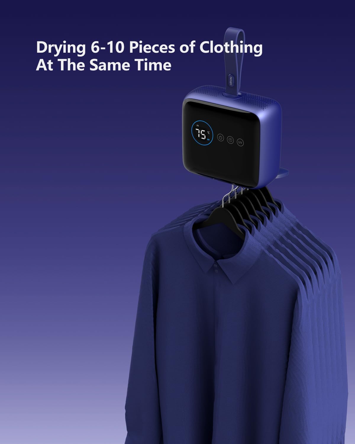 Nesugar Portable Clothes Dryer, Global Voltage Travel Dryer, 4 Modes Unique Design, 36dB Quiet Operation, Efficient Drying for Home, Apartments & Dorms