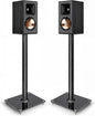 PEGZONE Speaker Stands Pair – 30" Fixed Height Tempered Glass Floor Stands, 55lbs Capacity (Black)