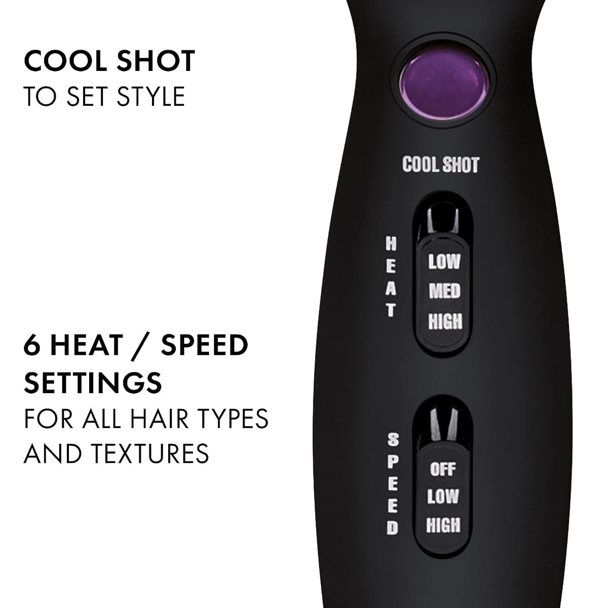 Hot Tools Pro Artist Tourmaline 2000 Turbo 1875 Watt Hair Dryer, Black Lightweight, Fast Drying, Ionic Technology for Salon Quality Blowouts, 6 Heat/Speed Settings, Pik, Concentrator, Diffuser