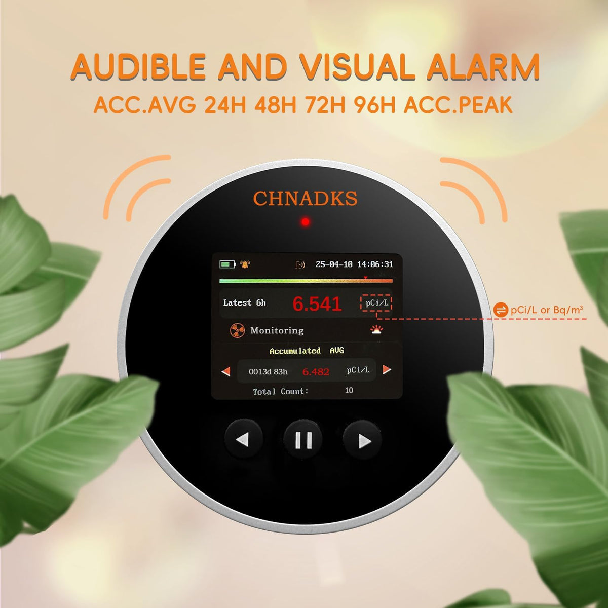 Radon Detector | 20-Year Radon Sensor | Long-Life Home Air Quality Monitor