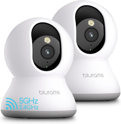 blurams A31 2K Indoor Security Camera 2-Pack, 360° PTZ Pet & Baby Monitor, AI Human & Motion Detection, Auto Tracking, Night Vision, Two-Way Audio, 2.4GHz Wi-Fi
