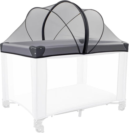 BEBONO Mosquito Net Cover for Pack N Play, Universal Playpen Mesh Cover with Storage Bag, Black