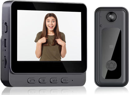 HyperionFlo Essentials Smart Video Doorbell with 4.3-Inch 1080P HD Monitor, Night Vision, 170° Wide-Angle Camera & 2-Way Audio