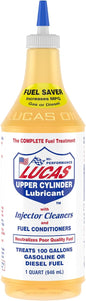 Lucas Oil 10003 Fuel Treatment, 32 oz Fuel System Cleaner & Lubricant for Gasoline and Diesel Engines, Fuel Injector & Carburetor Treatment