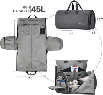 Garment Bags for Travel, 45L Carry on Convertible Garment Duffle bag