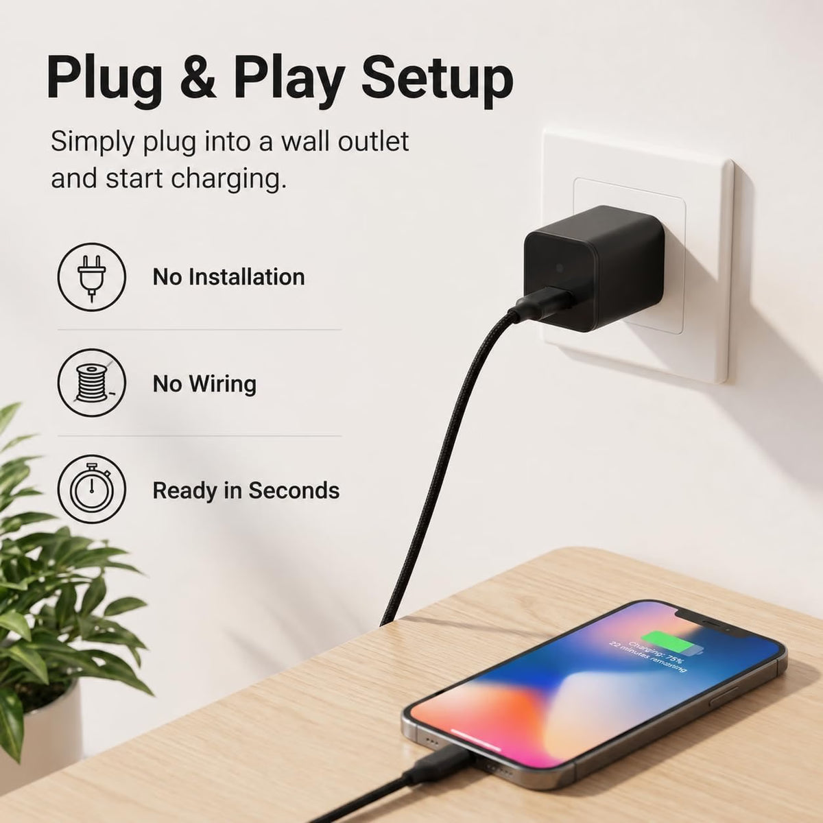 HyperionFlo Essentials 1080P Indoor Security Camera, Full HD 30FPS Monitoring Camera with Motion Detection, Continuous Recording, Loop Recording & 32GB Micro SD Card