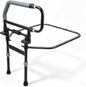 HyperionFlo Essentials Foldable Safety Bed Rail, Adjustable Height Bed Assist Rail with Storage Pocket, Steel Bedside Support Handle, Black