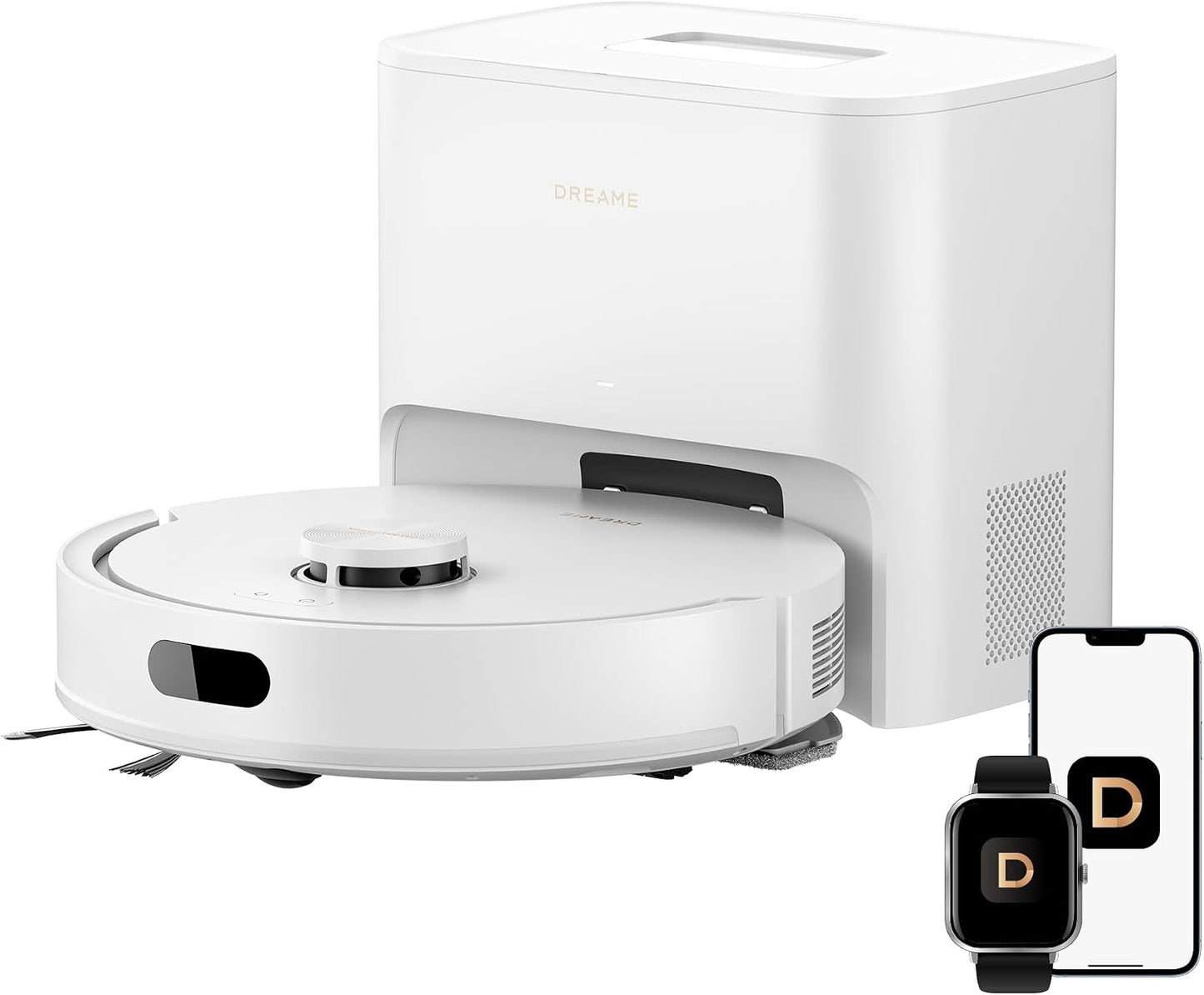 dreame D20 Air Plus Robot Vacuum and Mop, 20,000Pa Powerful Suction 120-Day Self-Emptying with 4L Dust Bag, Anti-Tangling Tech, Edge-to-Corner Cleaning, Deep Carpet Cleaning, 360° Navigation