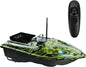RC Bait Boat for Carp Fishing, 3.3 lb Bait Hopper, Dual Motors, Cruise Control, Low Battery Warning, Waterproof Hull with LED Navigation Lights, 5200mAh Battery, Camo Green
