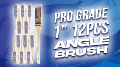 Pro Grade Paint Brushes, 1 Inch Angle Paint Brush, Walls & Trim, 12 Pack Sash, cut-in & detail work | Furniture, cabinets & doors | Interior & exterior | Latex, oil & stain | Medium stiff bristles
