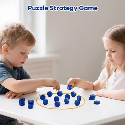 Bameca Magnetic Chess Game with Full-Size Stones, String Strategy Game for Kids & Adults, 20 Magnetic Stones, 2–4 Players, Portable Family Puzzle Game