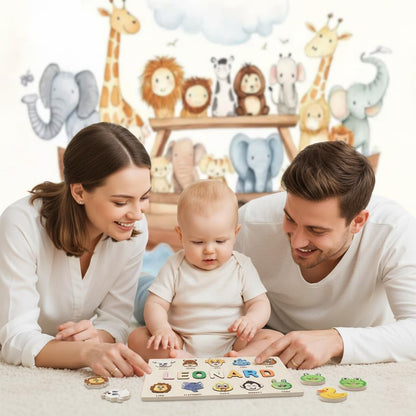 Tuiste Personalized Name Puzzle for Toddlers 1–3, Custom Wooden Montessori Learning Toy with Colorful Letters, 1st Birthday & Baby Shower Gift, Nursery Decor, Set 5