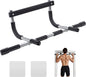 Ally Peaks Pull Up Bar for Doorway, Heavy-Duty 440 lb Capacity Multi-Grip Chin-Up Bar, Thickened Steel Upper Body Workout Bar for Home Gym, Silver
