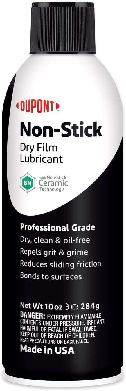 DuPont Non-Stick Dry-Film Lubricant Aerosol, 10 oz, 100% Dry-Film Teflon Coating for Metal-to-Metal Applications