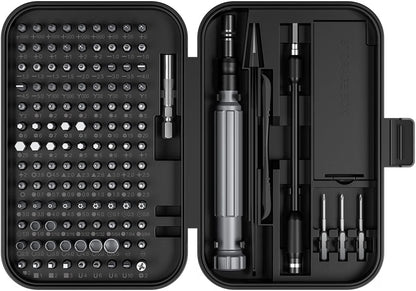 HyperionFlo Essentials 150-in-1 Precision Screwdriver Set, 120 Magnetic Bits & 30-Piece Tool Kit for Electronics, Computers, Phones, Watches, Cameras & Laptops, Black/Silver