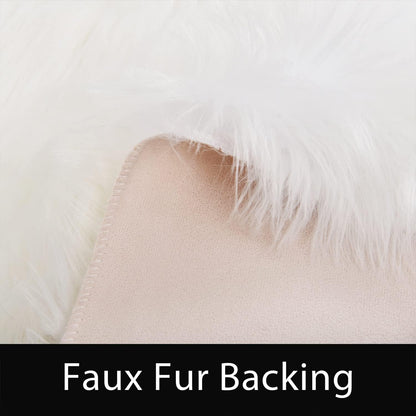 Latepis 10x14 Area Rugs White Faux Fur Washable Super Large Rug for Living Room Fluffy Shag Bedroom Rug Sheepskin Rugs for Sofa Office Entertainment Room, Rectangle