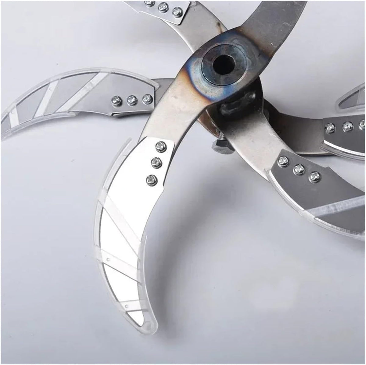 Agricultural Fruit And Vegetable Crusher 4/6 Blade Breeding Cutter Electric Drill Chopper Blade Fits Goose Chicken Feed Grass(6 bldae with Shaft)