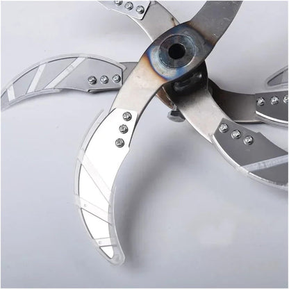 Agricultural Fruit And Vegetable Crusher 4/6 Blade Breeding Cutter Electric Drill Chopper Blade Fits Goose Chicken Feed Grass(6 bldae with Shaft)