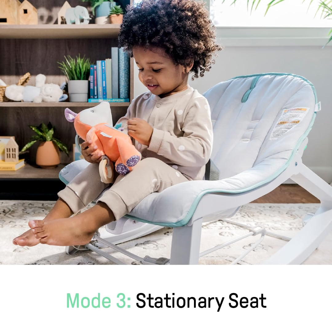 Ingenuity Keep Cozy 3-in-1 Grow with Me Baby Bouncer, Rocker & Toddler Seat, Vibrating Infant Bouncer with Toy Bar, 0-30 Months, Up to 40 lbs, Weaver