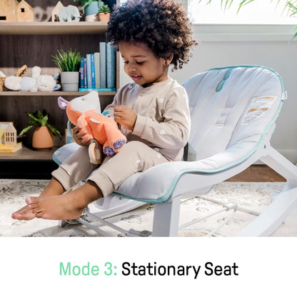 Ingenuity Keep Cozy 3-in-1 Grow with Me Baby Bouncer, Rocker & Toddler Seat, Vibrating Infant Bouncer with Toy Bar, 0-30 Months, Up to 40 lbs, Weaver