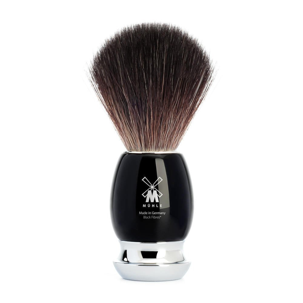 MÜHLE VIVO Black Fibre Shaving Brush - Creates Rich Lather of Soap or Cream