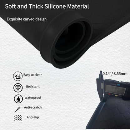 Washer and Dryer Topper Protector, 2 Pcs 27''x 27'' Black Silicone Laundry Top Washing Machine Top Cover, Non-Slip Rubber Mat Large Washer and Dryer Cover for the Top