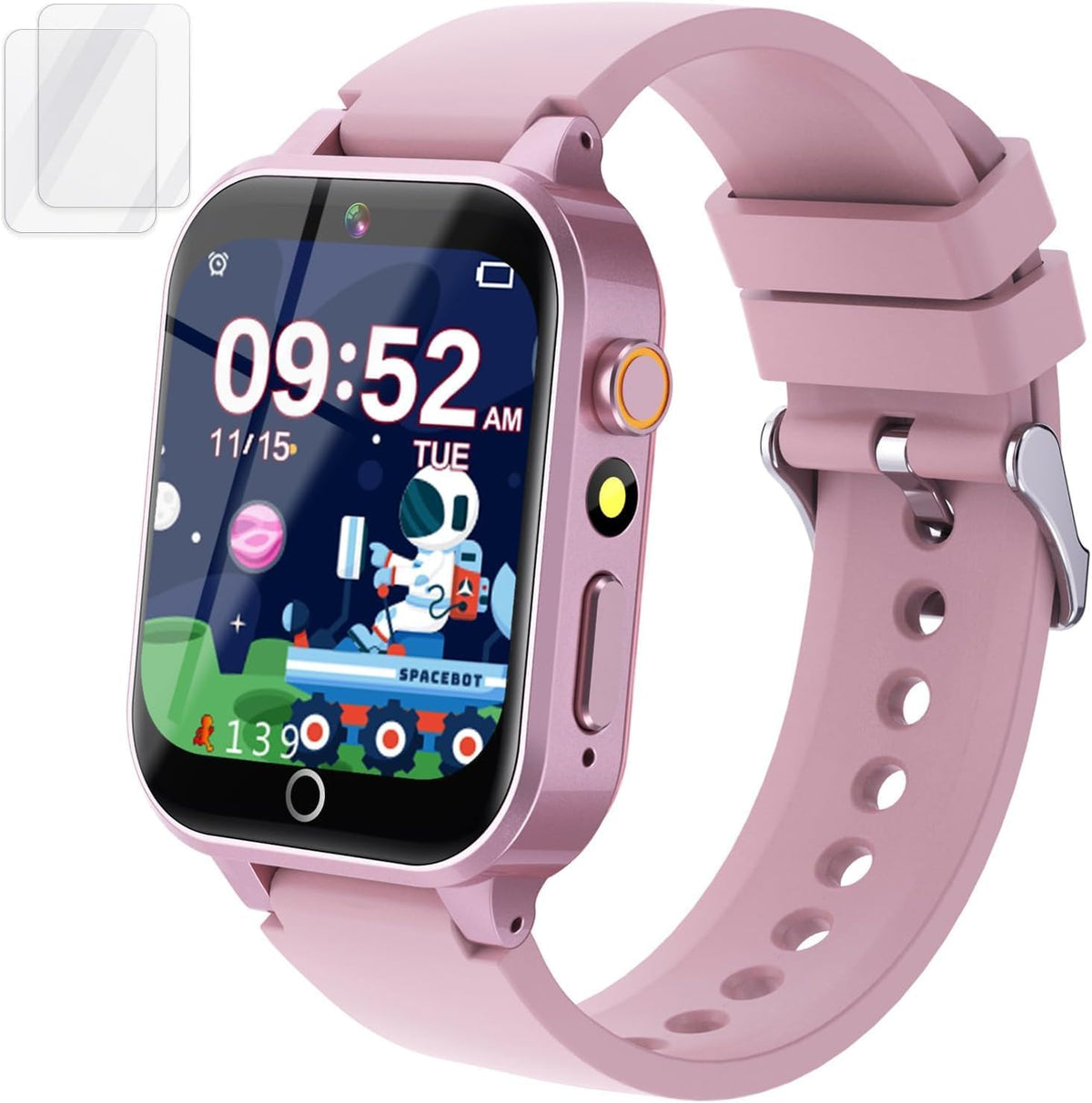 Cosjoype D07 Kids Smart Watch for Girls Ages 5-12, 39 Games, HD Touch Screen, Camera, Music Player, Pedometer, Flashlight, Habit Tracking, Pink