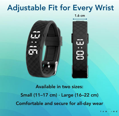Tabtime Vibrating Alarm Reminder Watch - with up to 10 Personal Alarms or Pill Reminders per Day