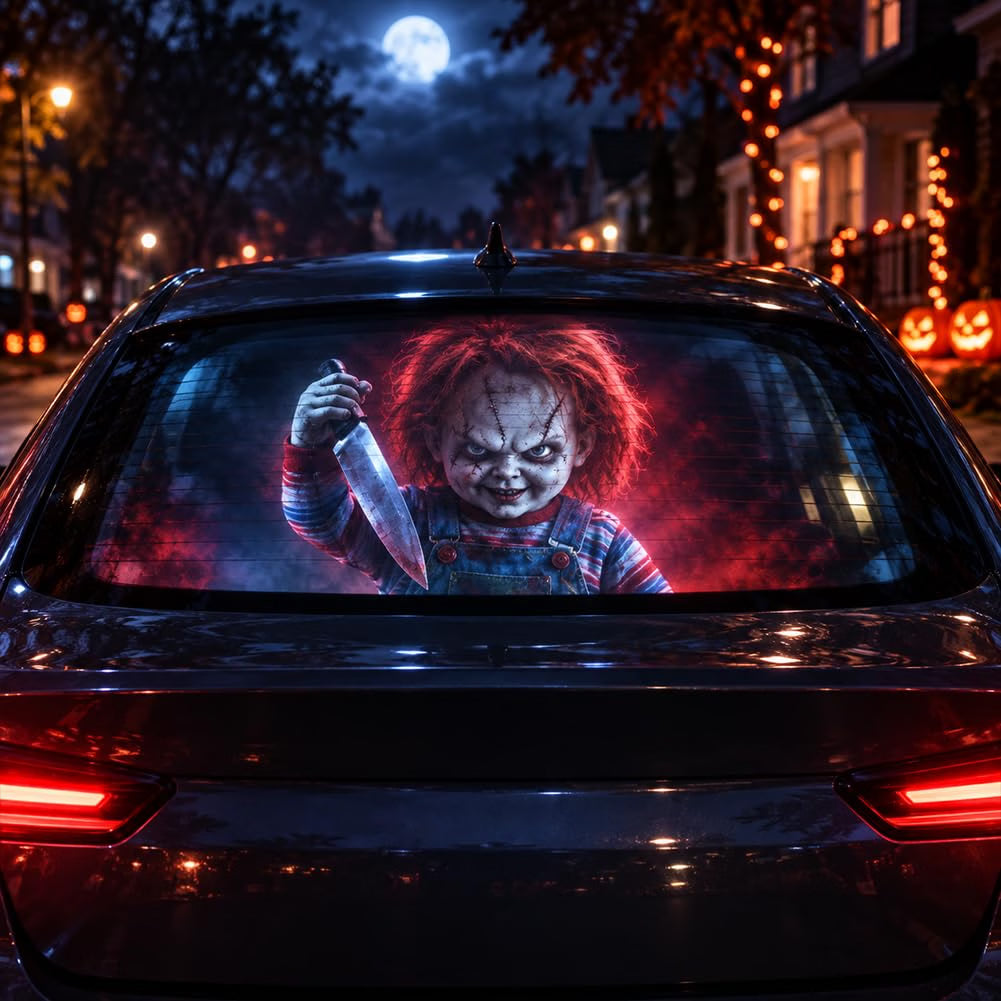 HyperionFlo Essentials Halloween Window Projector for Car, 360° Rotating USB-Powered Horror Projector with Interchangeable Slides, Set-B
