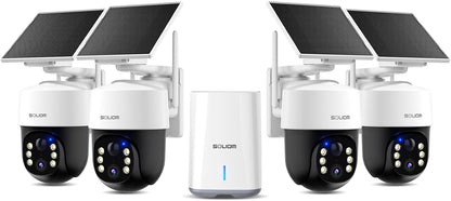 SOLIOM 4K Solar Security Cameras Wireless Outdoor System, 4-Cam Kit