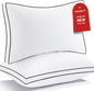 CHOKIT Gusseted Pillows King Size Set of 2, Fluffy Bed Pillows for Sleeping Soft Supportive 7D Down Alternative Pillow, Luxury Hotel Pillow for Side Back Stomach Sleepers, Relief Neck and Shoulder Pain