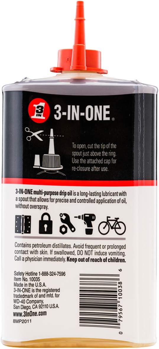 3-IN-ONE Multi-Purpose Oil, 8 oz, 12-Pack, Lubricates, Cleans & Protects Against Rust and Corrosion, Precision Marksman Twist Spout