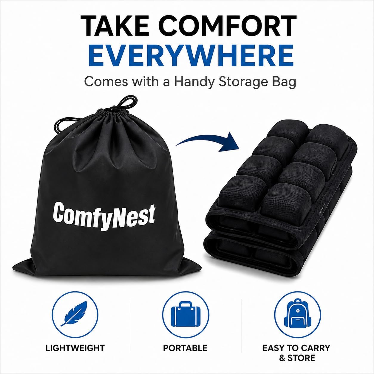 HyperionFlo Essentials Inflatable Air Cell Seat Cushion for Travel