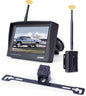 Wireless Backup Camera System with 4.3 inch Split Screen, IP69K Waterproof Wireless Rear View Camera with Night Vision, Support add 2nd Wireless Reversing Camera for Trailer, Vans, Cars, Rv, etc