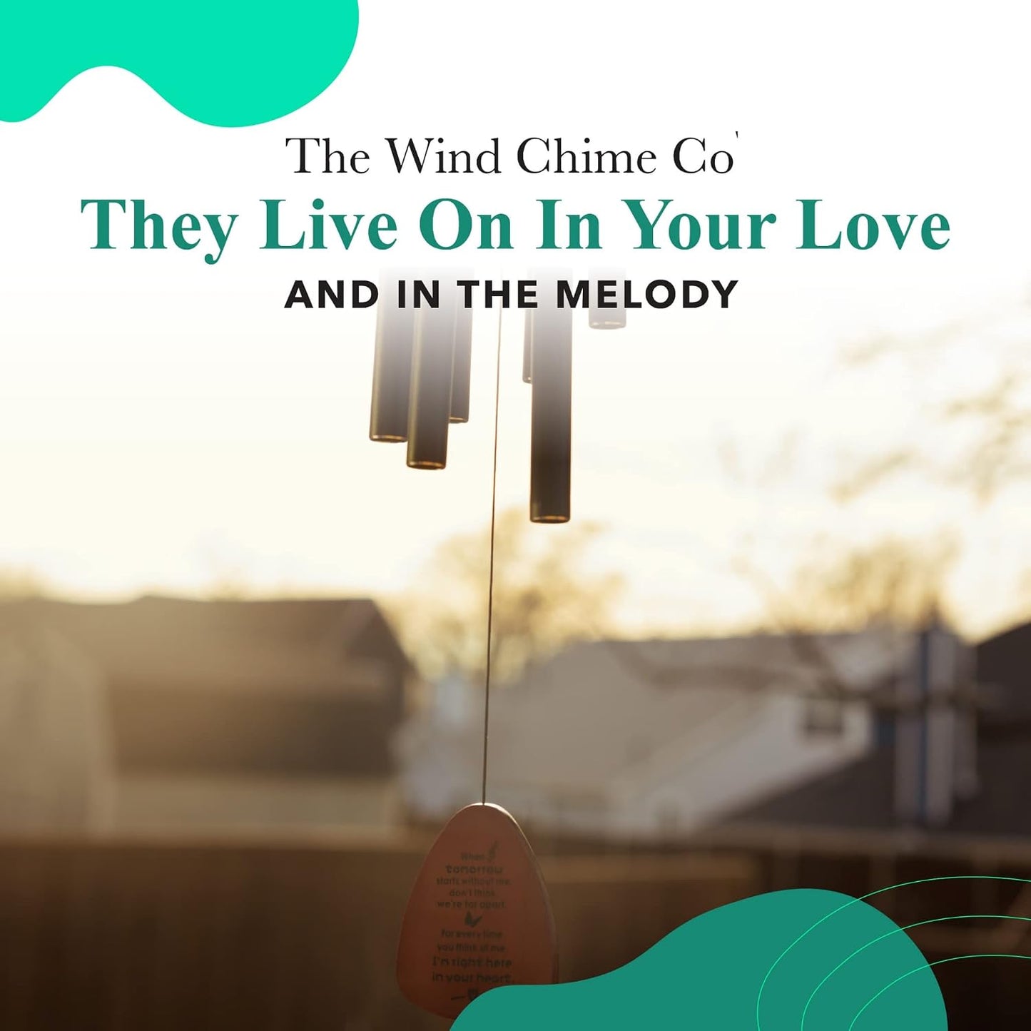 Memorial Wind Chimes with Sympathy Greeting Card, 32-Inch Outdoor Garden Wind Chime for Loss of a Loved One